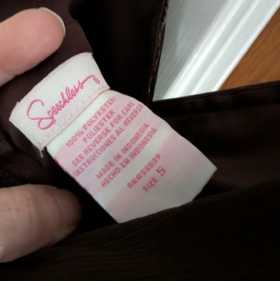 Y2K Speechless Brown W/ Sequins V-neck Cocktail Dress Size 5 - Picture 4 of 4